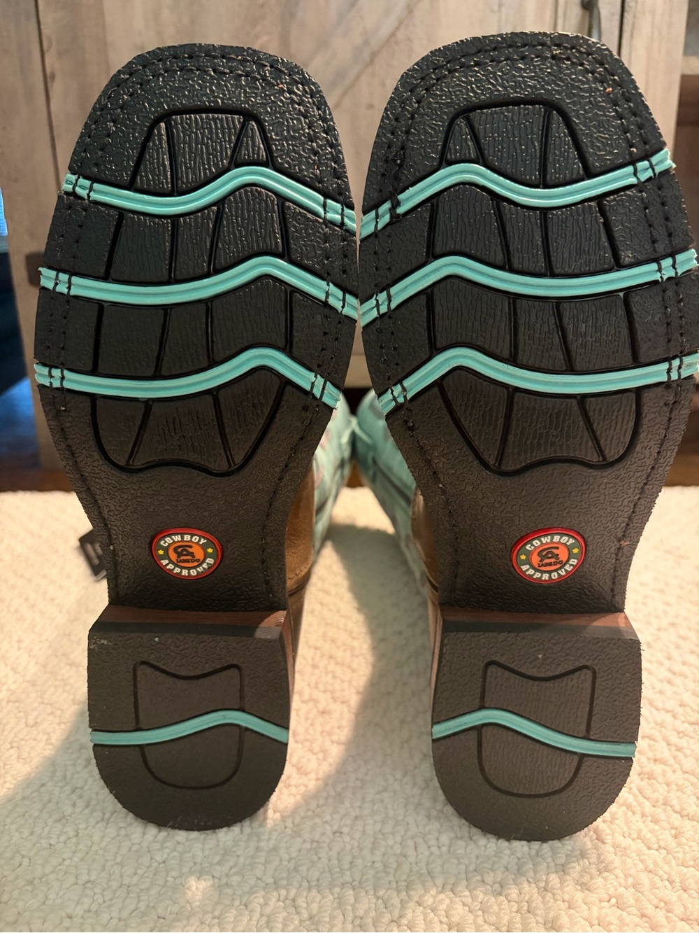 Laredo Anita Leather Boot - Turquoise and Brown Western Cowboy Boots - Picture 6 of 6